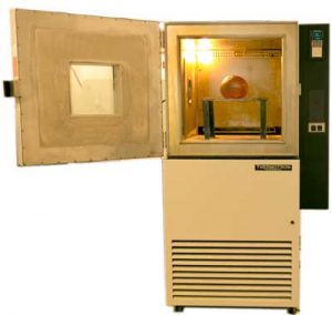 Engineers from Midé, a small engineering company in Massachusetts, performed an experiment to see if a change in temperature can affect the air pressure of official NFL footballs. The experiment was performed with a Thermotron SM-8 temperature-humidity environmental test chamber.